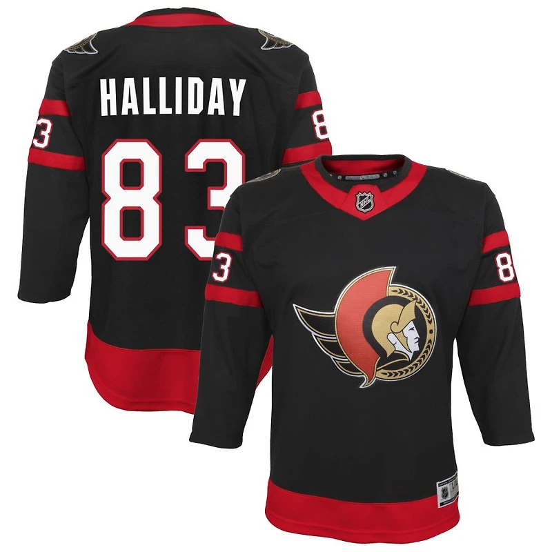 Stephen Halliday Youth Black Ottawa Senators Home Custom Premier Jersey