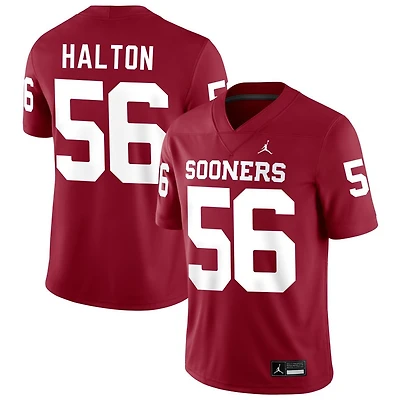 Gracen Halton Men's Jordan Brand Crimson Oklahoma Sooners NIL Pick-A-Player Football Replica Jersey