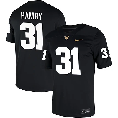 Tate Hamby Men's Nike Black Vanderbilt Commodores NIL Pick-A-Player Game Jersey