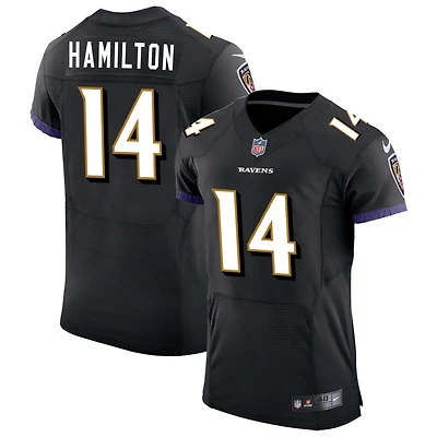 Kyle Hamilton Men's Nike Black Baltimore Ravens Speed Machine Elite Custom Jersey