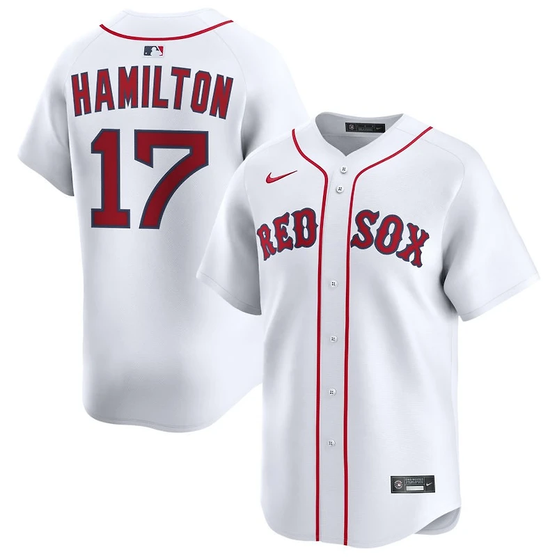 David Hamilton Men's Nike White Boston Red Sox Home Limited Custom Jersey