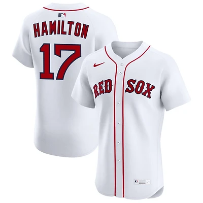 David Hamilton Men's Nike White Boston Red Sox Home Elite Custom Jersey