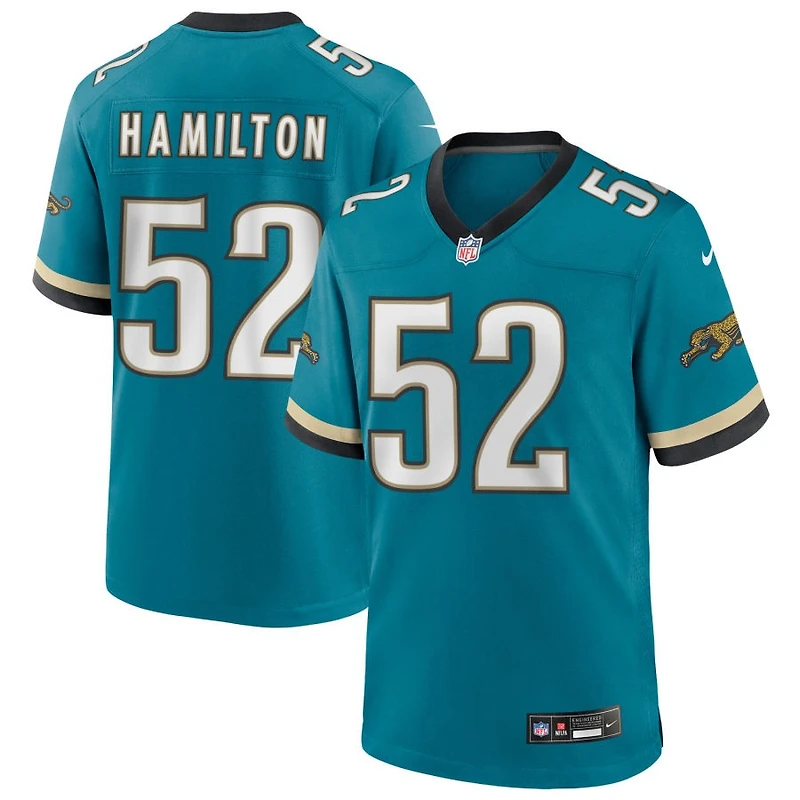 DaVon Hamilton Men's Nike Teal Jacksonville Jaguars Prowler Throwback Custom Game Jersey