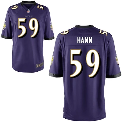 Malik Hamm Youth Nike Purple Baltimore Ravens Custom Game Jersey