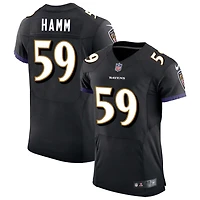 Malik Hamm Men's Nike Black Baltimore Ravens Speed Machine Elite Custom Jersey
