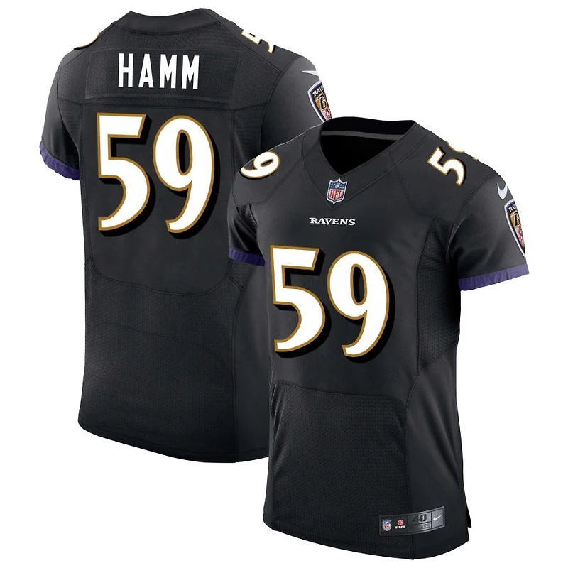 Malik Hamm Men's Nike Black Baltimore Ravens Speed Machine Elite Custom Jersey