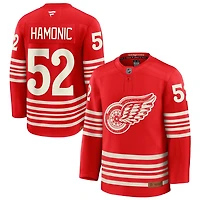 Travis Hamonic Men's Fanatics  Red Detroit Red Wings Centennial Premium Custom Jersey