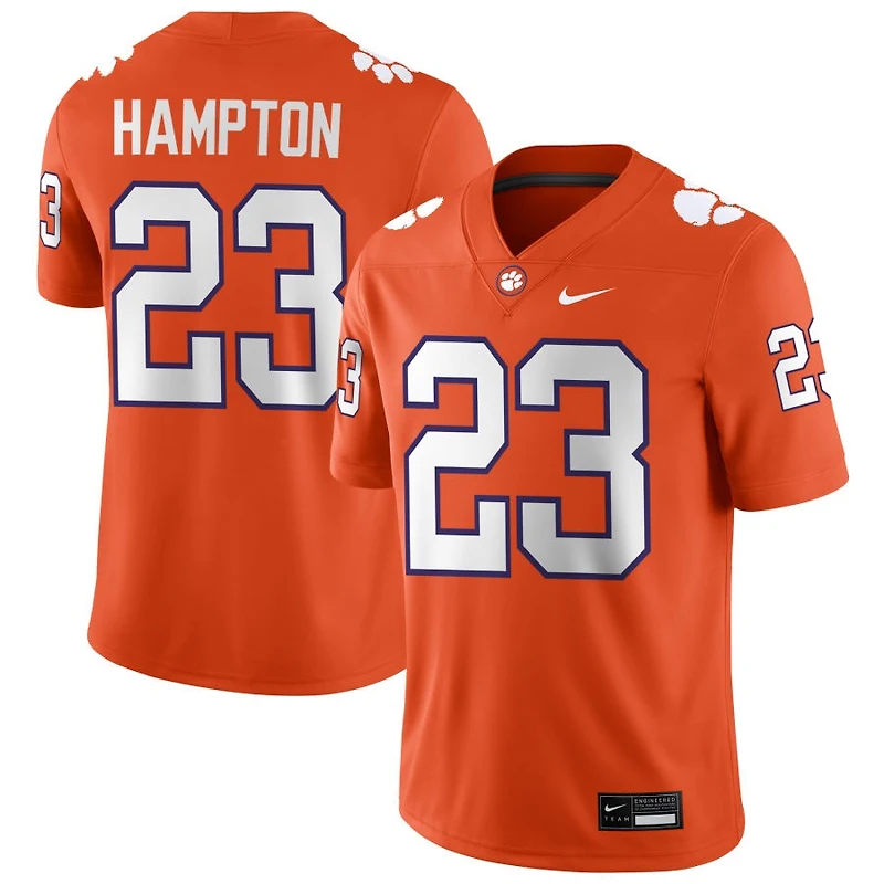 Ashton Hampton Men's Nike Orange Clemson Tigers NIL Pick-A-Player Game Jersey