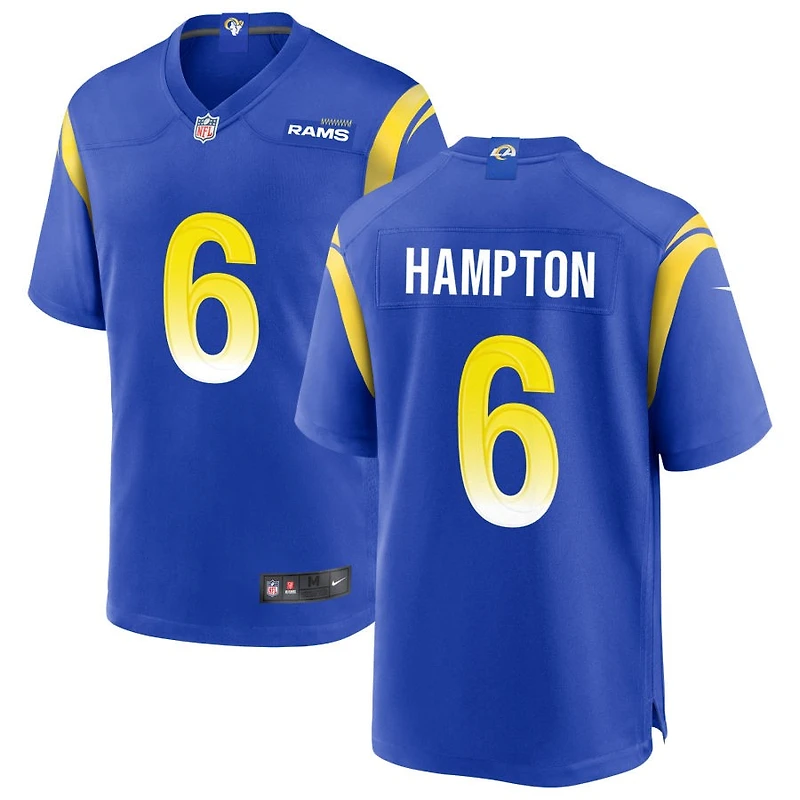 Nick Hampton Men's Nike Royal Los Angeles Rams Custom Game Jersey