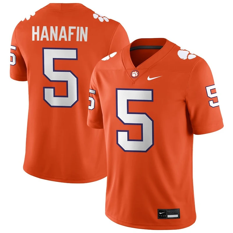 Ronan Hanafin Men's Nike Orange Clemson Tigers NIL Pick-A-Player Game Jersey