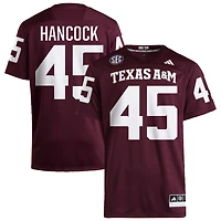 Levi Hancock Men's adidas  Maroon Texas A&M Aggies NIL Pick-A-Player Home Premier Football Jersey
