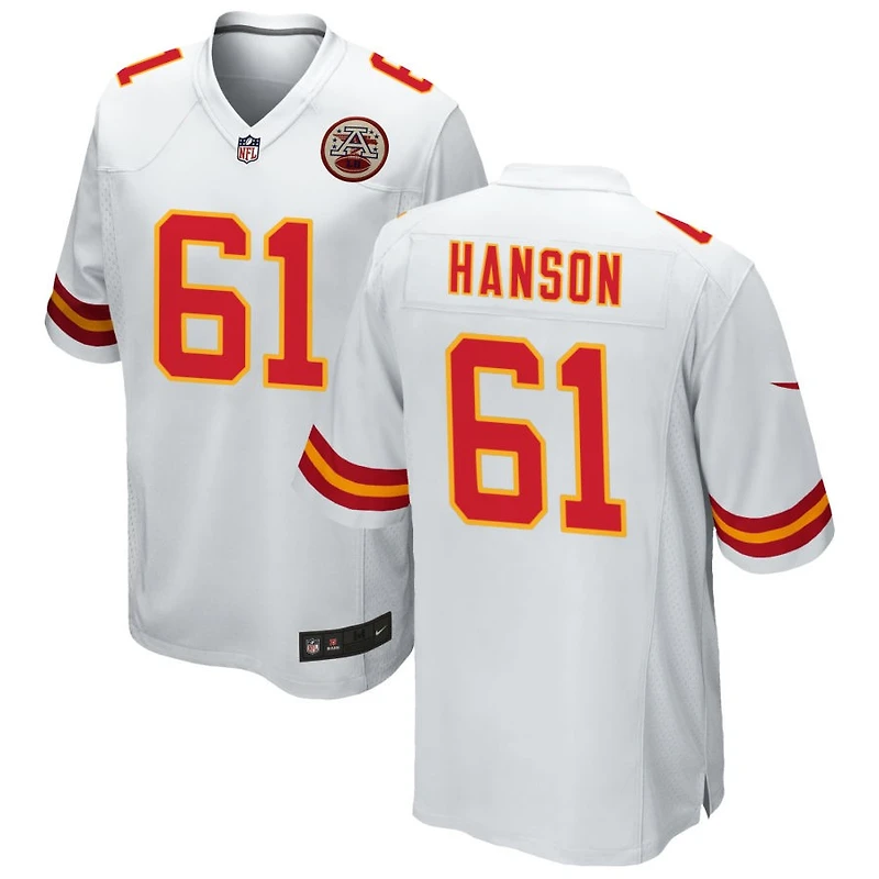 C.J. Hanson Men's Nike White Kansas City Chiefs Custom Game Jersey