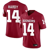 Jaydan Hardy Men's Jordan Brand Crimson Oklahoma Sooners NIL Pick-A-Player Football Replica Jersey