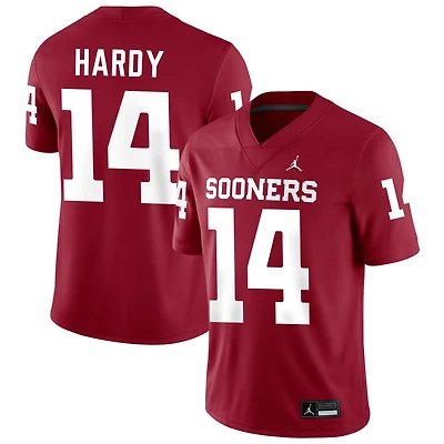Jaydan Hardy Men's Jordan Brand Crimson Oklahoma Sooners NIL Pick-A-Player Football Replica Jersey