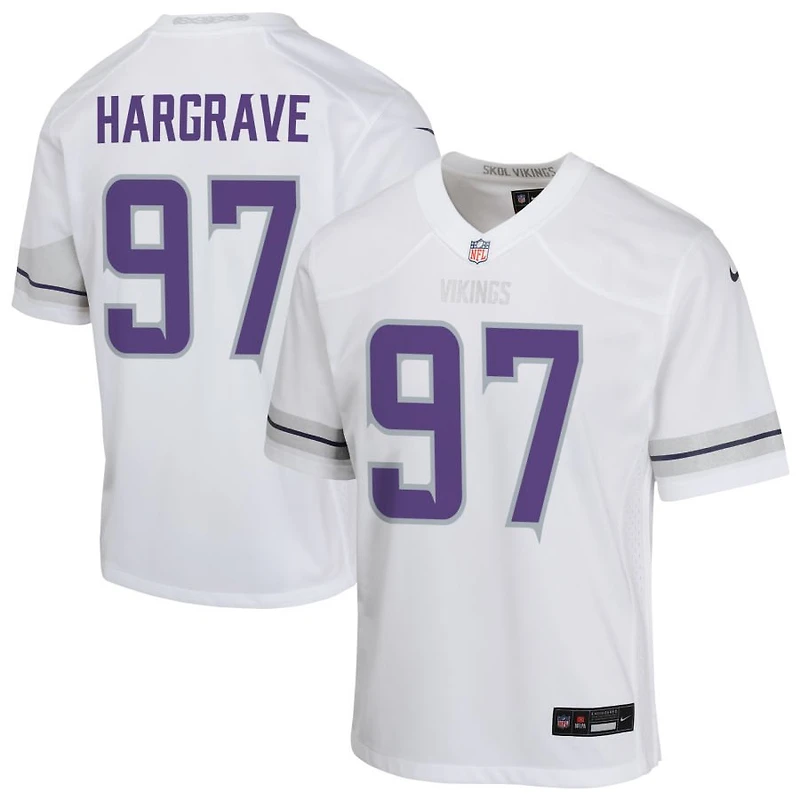 Javon Hargrave Youth Nike White Minnesota Vikings Alternate Custom Game Jersey
