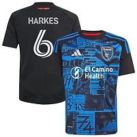 Ian Harkes Youth adidas  Black San Jose Earthquakes 2025 Headliner Replica Custom Jersey
