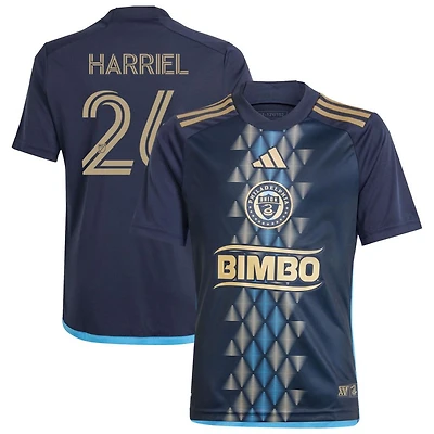 Nate Harriel Youth adidas  Navy Philadelphia Union 2024 The XV Kit Replica Custom Jersey