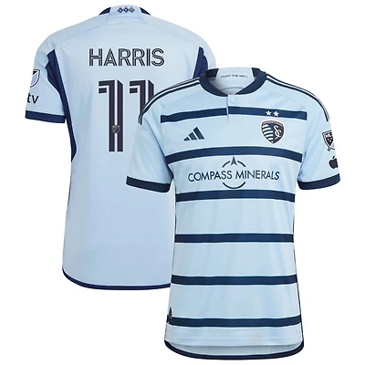 Calvin Harris Men's adidas Light Blue Sporting Kansas City 2023 Hoops 4.0 Authentic Custom Jersey
