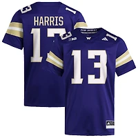 Audric Harris Men's adidas  Purple Washington Huskies NIL Pick-A-Player Home Premier Football Jersey