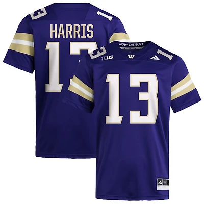 Audric Harris Men's adidas  Purple Washington Huskies NIL Pick-A-Player Home Premier Football Jersey