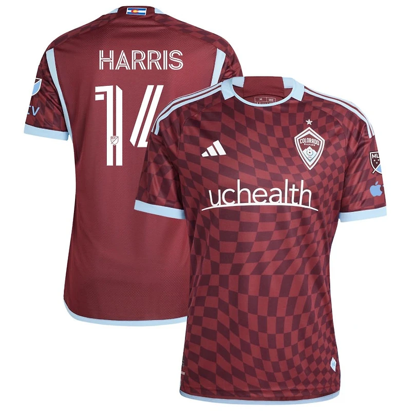 Calvin Harris Men's adidas Burgundy Colorado Rapids 2024 One Flag Kit Authentic Custom Jersey