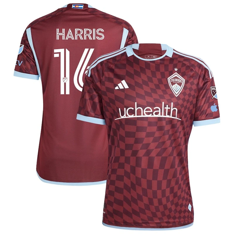 Alex Harris Men's adidas Burgundy Colorado Rapids 2024 One Flag Kit Authentic Custom Jersey
