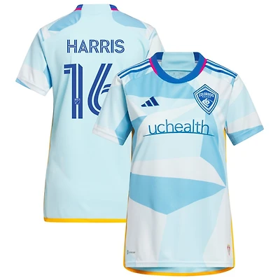 Alex Harris Women's adidas Light Blue Colorado Rapids 2023 New Day Kit Replica Custom Jersey
