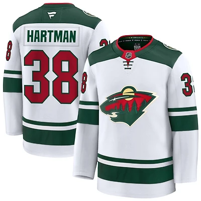 Ryan Hartman Men's Fanatics White Minnesota Wild Away Premium Custom Jersey
