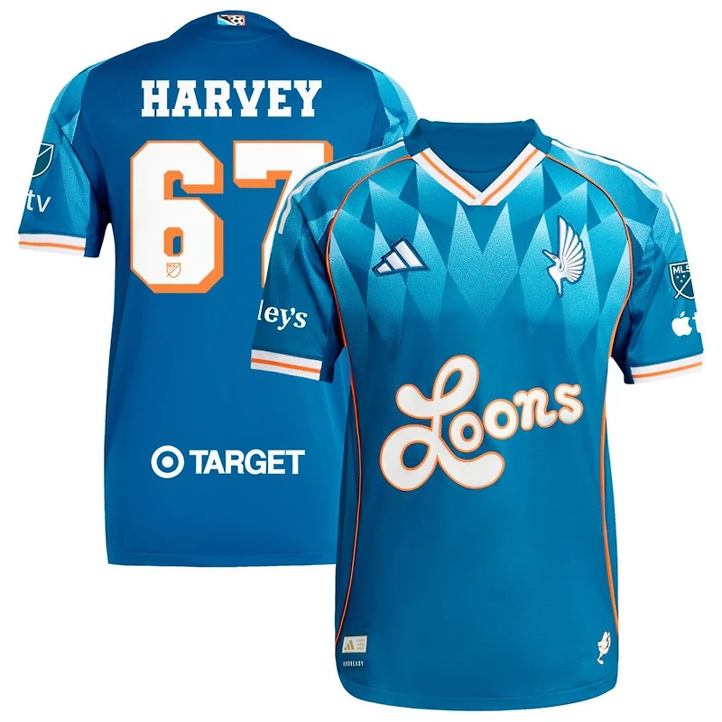 Carlos Harvey Men's adidas Blue Minnesota United FC 2025 Third Authentic Custom Jersey