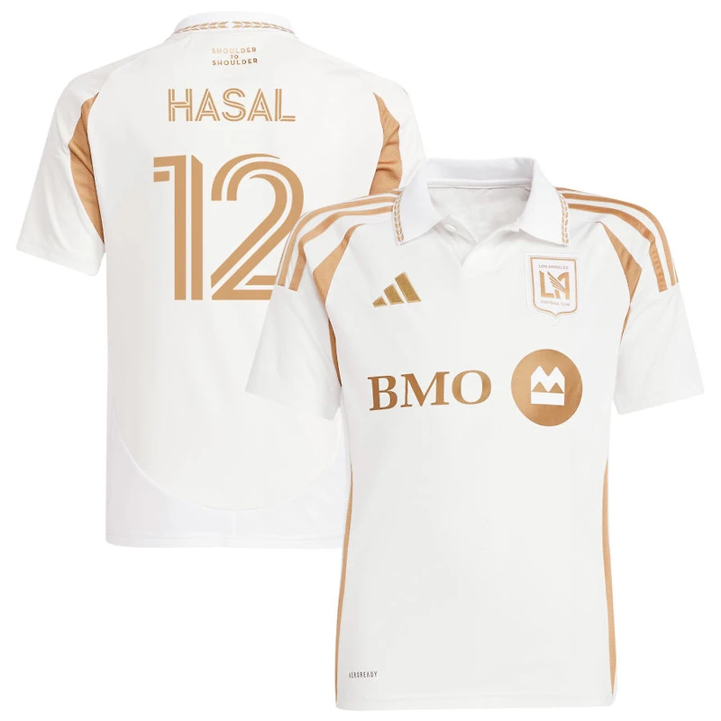 Thomas Hasal Youth adidas  White LAFC 2025 Secondary Replica Custom Jersey