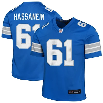 Ahmed Hassanein Youth Nike Blue Detroit Lions Custom Game Jersey