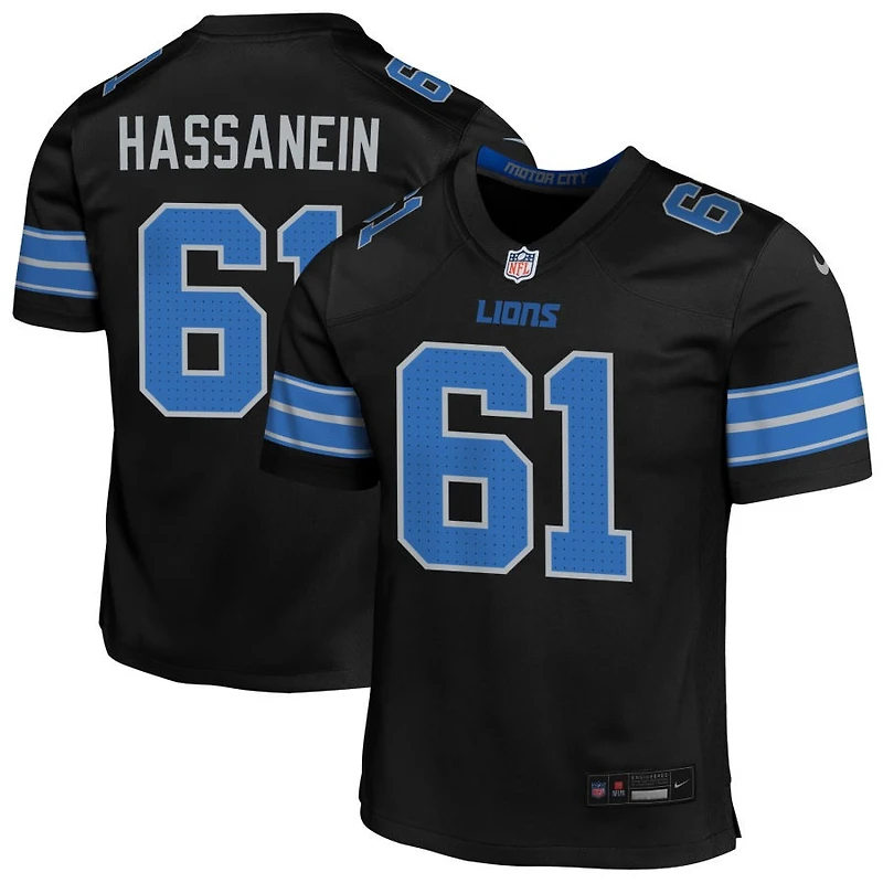 Ahmed Hassanein Youth Nike  Black Detroit Lions Alternate Custom Game Jersey