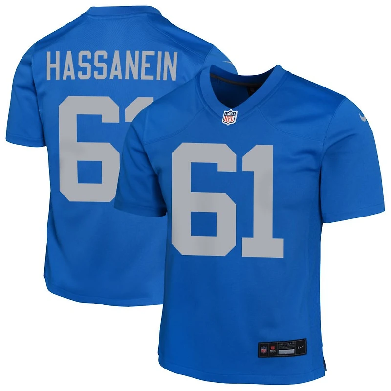 Ahmed Hassanein Youth Nike Blue Detroit Lions Alternate Custom Game Jersey