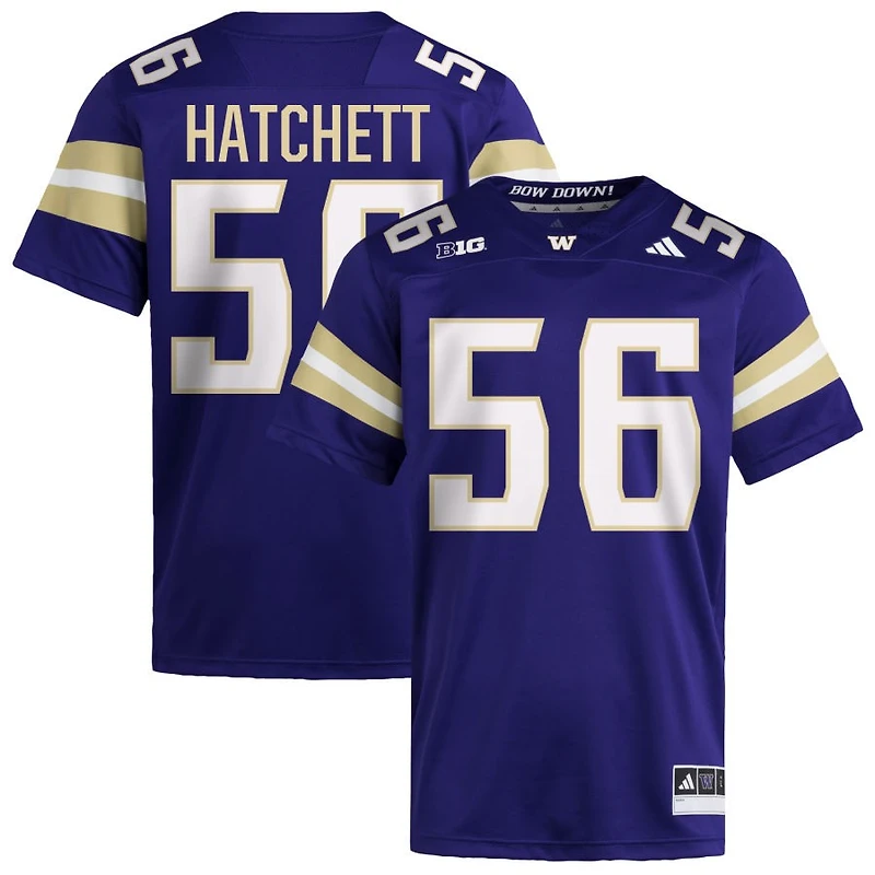 Geirean Hatchett Men's adidas  Purple Washington Huskies NIL Pick-A-Player Home Premier Football Jersey