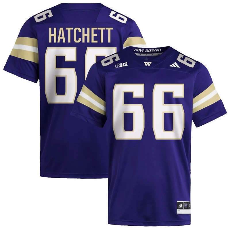 Landen Hatchett Men's adidas  Purple Washington Huskies NIL Pick-A-Player Home Premier Football Jersey