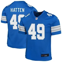 Hogan Hatten Youth Nike Blue Detroit Lions Custom Game Jersey