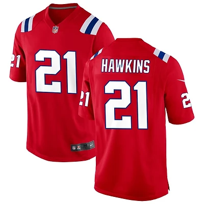 Jaylinn Hawkins Men's Nike Red New England Patriots Alternate Custom Jersey