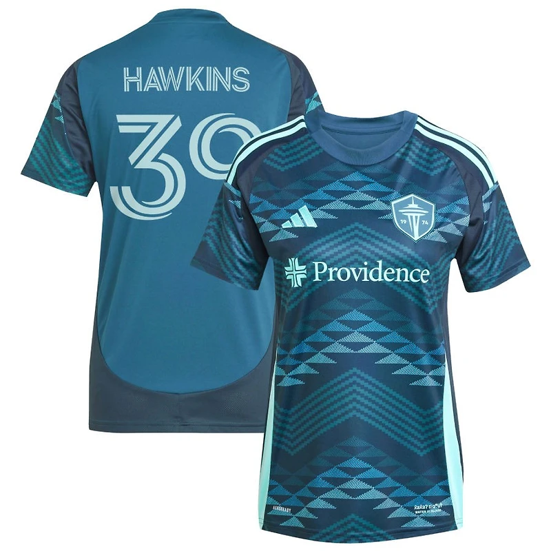 Stuart Hawkins Women's adidas  Blue Seattle Sounders FC 2025 The Salish Sea Kit Replica Custom Jersey