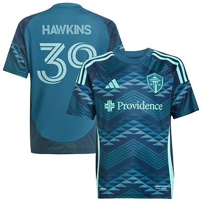 Stuart Hawkins Youth adidas  Blue Seattle Sounders FC 2025 The Salish Sea Kit Replica Custom Jersey