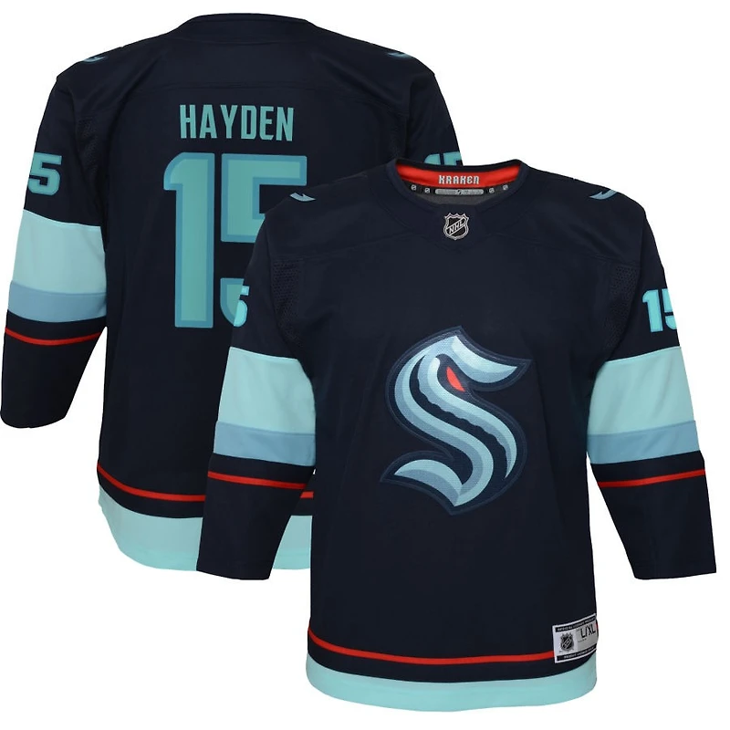 John Hayden Youth Navy Seattle Kraken Home Premier Custom Jersey