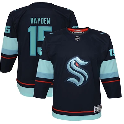 John Hayden Youth Navy Seattle Kraken Home Premier Custom Jersey