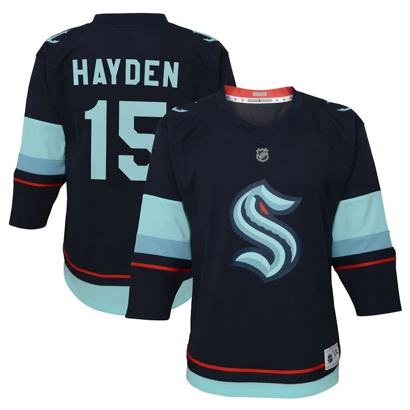 John Hayden Youth Navy Seattle Kraken Home Replica Custom Jersey