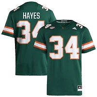 Adarius Hayes Men's adidas  Green Miami Hurricanes NIL Pick-A-Player Alternate Premier Football Jersey