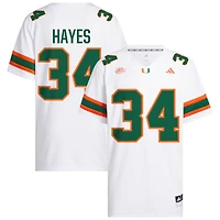 Adarius Hayes Men's adidas  White Miami Hurricanes NIL Pick-A-Player White Premier Football Jersey