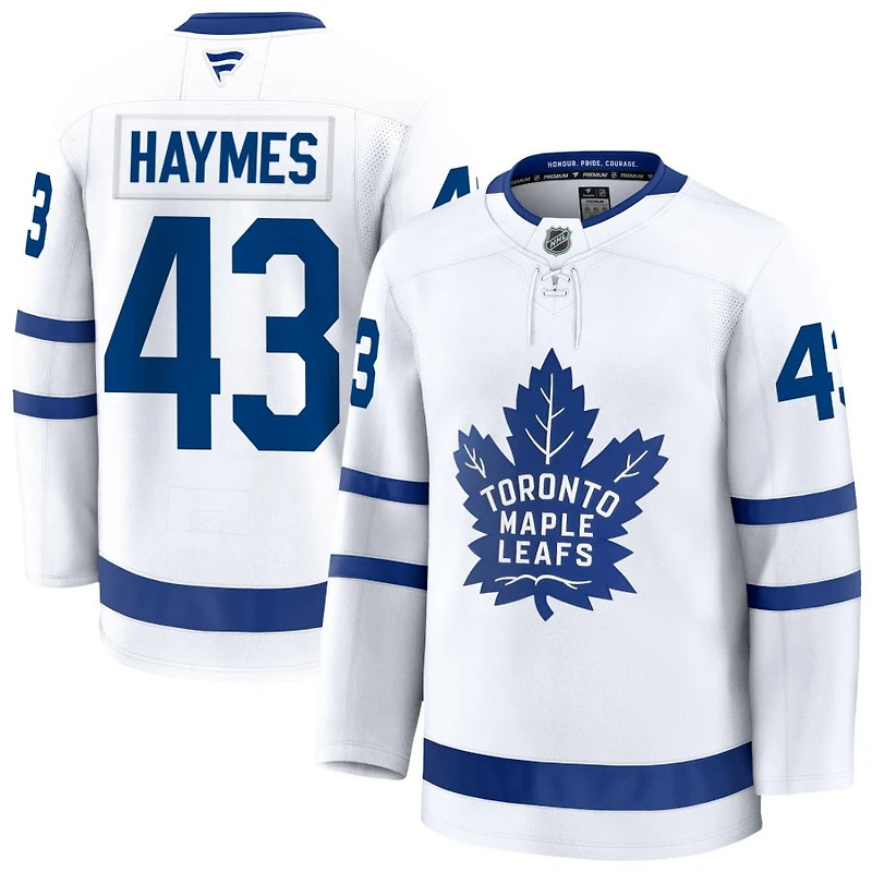 Luke Haymes Men's Fanatics White Toronto Maple Leafs Away Premium Custom Jersey