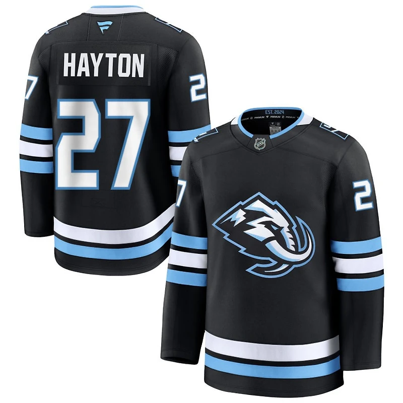 Barrett Hayton Men's Fanatics Black Utah Mammoth Home Premium Custom Jersey