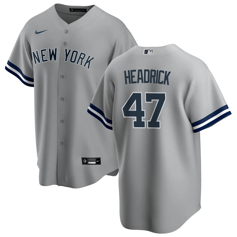 Brent Headrick Men's Nike Gray New York Yankees Road Replica Custom Jersey