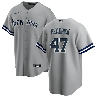 Brent Headrick Men's Nike Gray New York Yankees Road Replica Custom Jersey