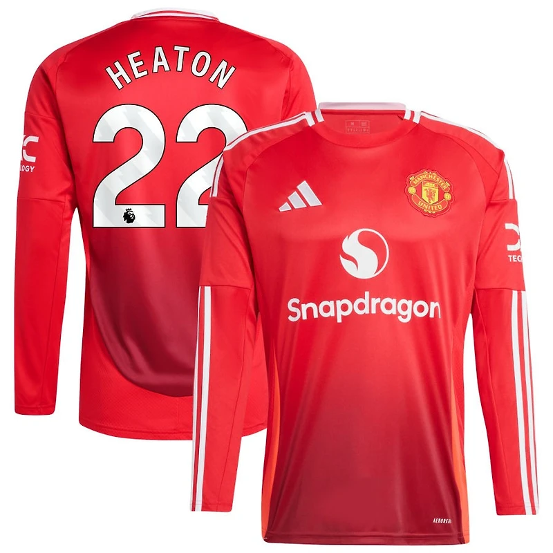 Tom Heaton Men's adidas Red Manchester United 2024/25 Home Long Sleeve Replica Custom Jersey
