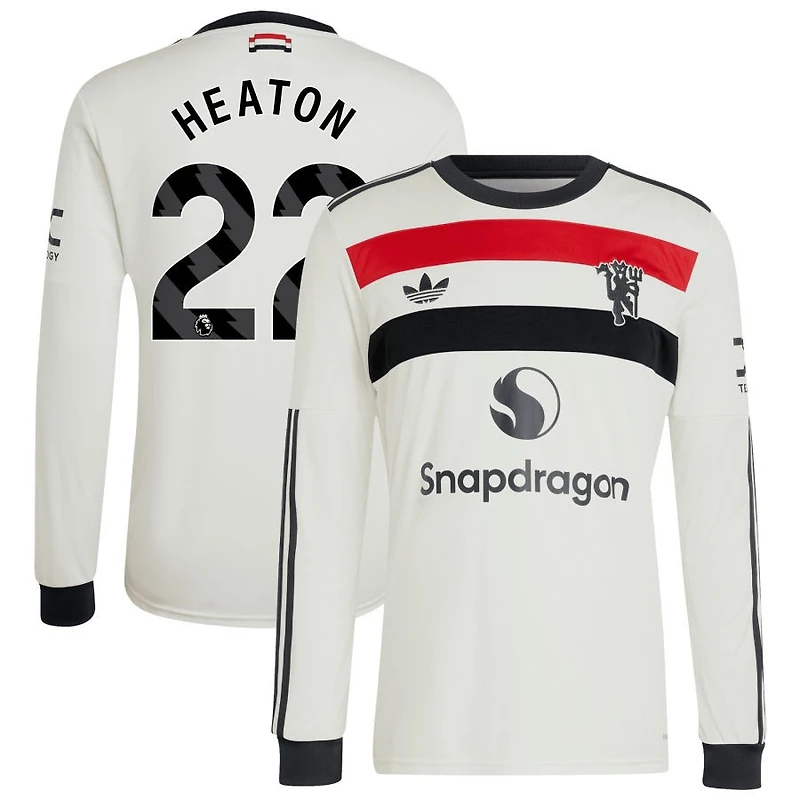Tom Heaton Men's adidas Originals  Cream Manchester United 2024/25 Third Custom Replica Long Sleeve Jersey